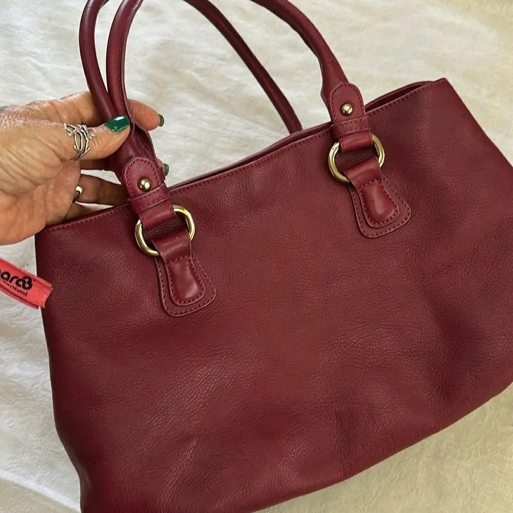 Gianfranco Sisti Floral Embellished Italian Leather Bag Purse Pocketbook
